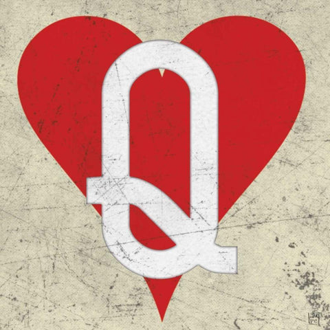 Queen of Hearts Antique White Modern Wood Framed Art Print by Perrenoud, Aubree