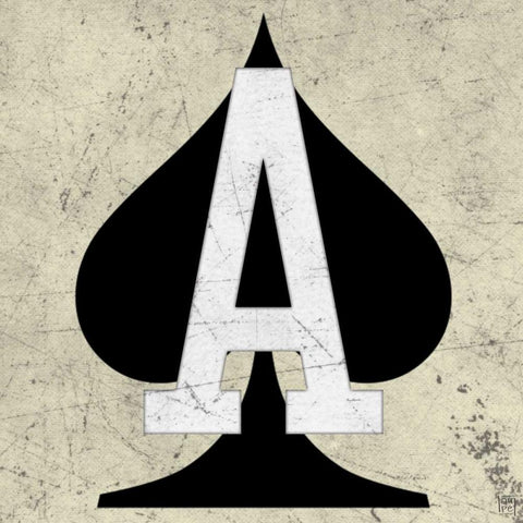 Ace of Spades  White Modern Wood Framed Art Print with Double Matting by Perrenoud, Aubree