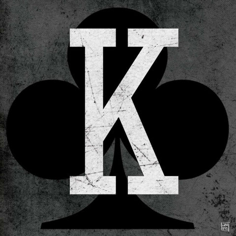 King of Clubs Gray White Modern Wood Framed Art Print with Double Matting by Perrenoud, Aubree