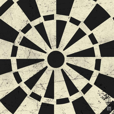 Dart Board Antique Black Modern Wood Framed Art Print with Double Matting by Perrenoud, Aubree