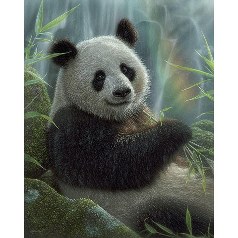 Panda Paradise Gold Ornate Wood Framed Art Print with Double Matting by Bogle, Collin