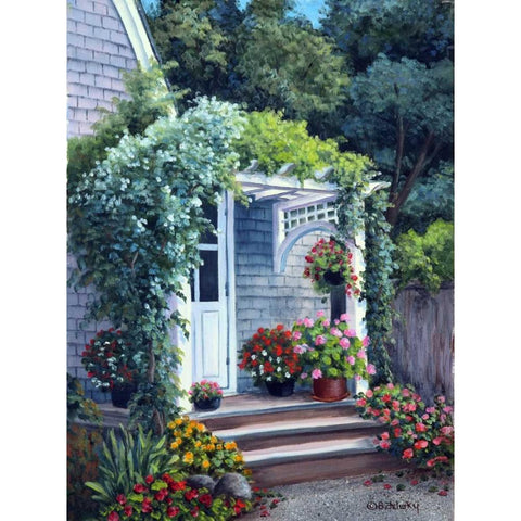 Gray House Arbor Black Modern Wood Framed Art Print by Felisky, Barbara