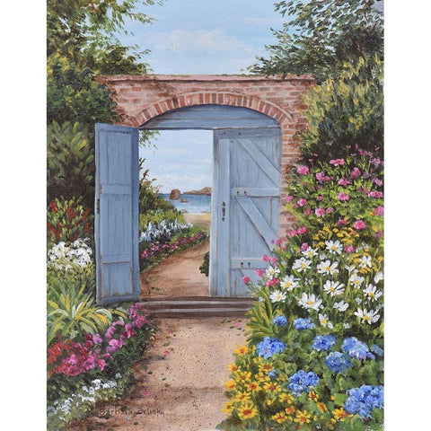 Beach House Courtyard White Modern Wood Framed Art Print by Felisky, Barbara
