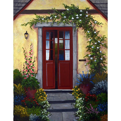 Welcoming Doors White Modern Wood Framed Art Print by Felisky, Barbara