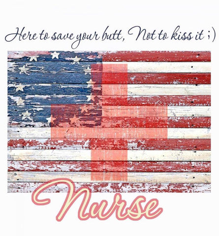 All American Nurse White Modern Wood Framed Art Print with Double Matting by Baldwin, Jim