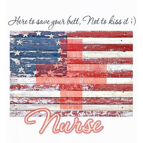 All American Nurse Gold Ornate Wood Framed Art Print with Double Matting by Baldwin, Jim
