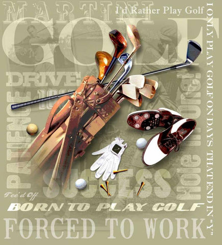 Golf White Modern Wood Framed Art Print with Double Matting by Baldwin, Jim