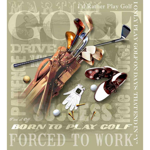 Golf White Modern Wood Framed Art Print by Baldwin, Jim