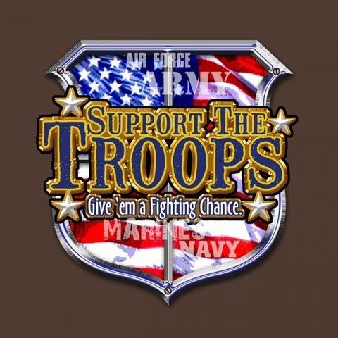 Support the Troops Black Ornate Wood Framed Art Print with Double Matting by Baldwin, Jim