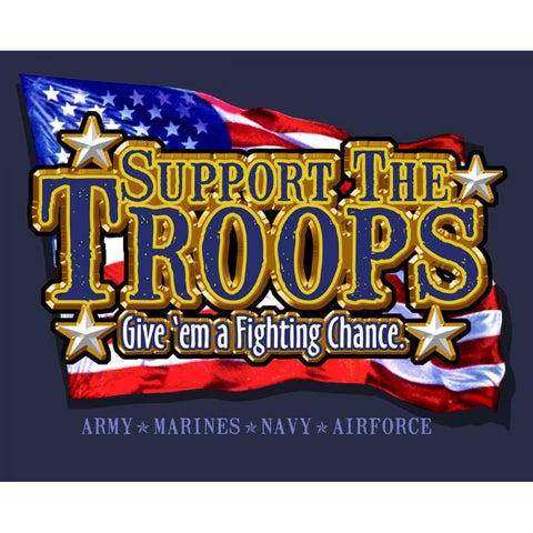 Support Troops Gold Ornate Wood Framed Art Print with Double Matting by Baldwin, Jim