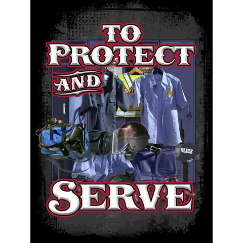 Protect and Serve White Modern Wood Framed Art Print by Baldwin, Jim