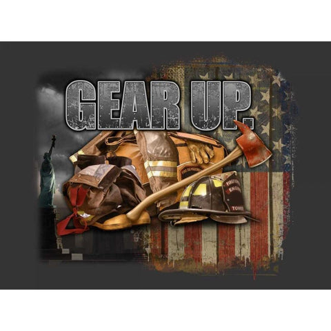 Gear Up Gold Ornate Wood Framed Art Print with Double Matting by Baldwin, Jim