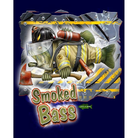 Smoked Bass Black Modern Wood Framed Art Print by Baldwin, Jim