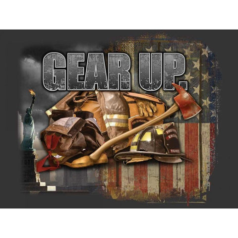 Gear Up Black Modern Wood Framed Art Print with Double Matting by Baldwin, Jim