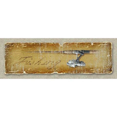 Fishing Gold Ornate Wood Framed Art Print with Double Matting by Baldwin, Jim