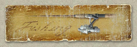 Fishing White Modern Wood Framed Art Print with Double Matting by Baldwin, Jim