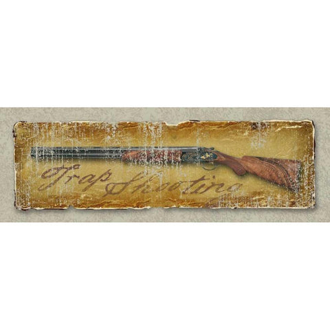 Trap Shooting White Modern Wood Framed Art Print by Baldwin, Jim