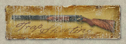 Trap Shooting White Modern Wood Framed Art Print with Double Matting by Baldwin, Jim