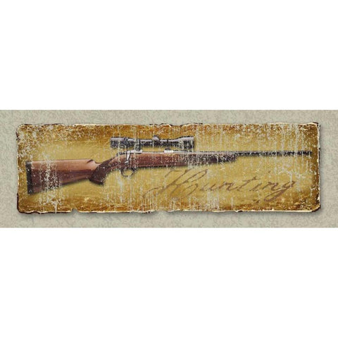 Hunting Rifle White Modern Wood Framed Art Print by Baldwin, Jim