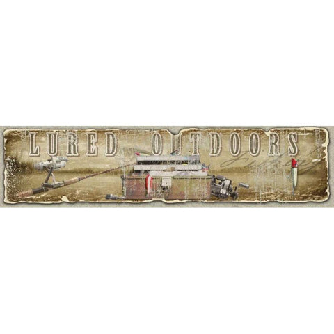 Lured Outdoors Gold Ornate Wood Framed Art Print with Double Matting by Baldwin, Jim