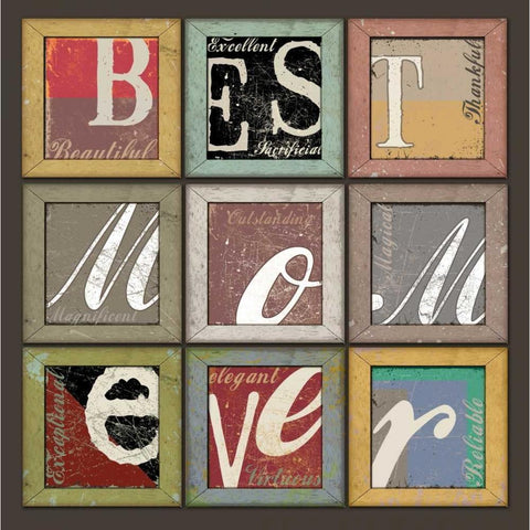 Best Mom Ever Black Modern Wood Framed Art Print with Double Matting by Baldwin, Jim