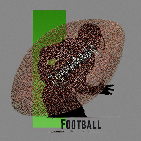 Football Black Ornate Wood Framed Art Print with Double Matting by Baldwin, Jim