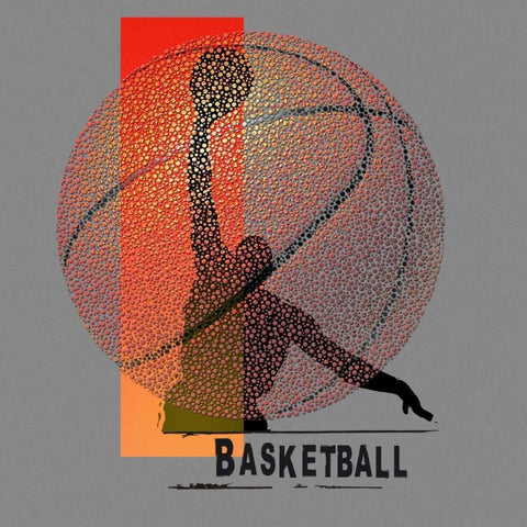 Basketball White Modern Wood Framed Art Print by Baldwin, Jim