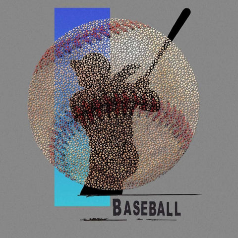 Baseball White Modern Wood Framed Art Print by Baldwin, Jim