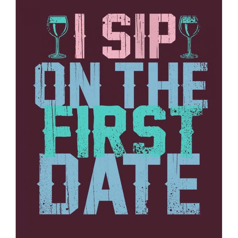 Sip on the First Date White Modern Wood Framed Art Print by Baldwin, Jim