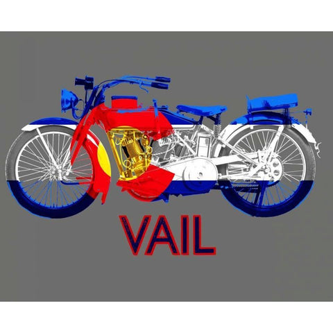 Colorado Motorcycle Black Modern Wood Framed Art Print with Double Matting by Baldwin, Jim