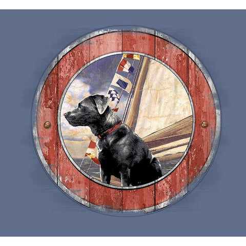 Sailor Lab Black Modern Wood Framed Art Print with Double Matting by Baldwin, Jim