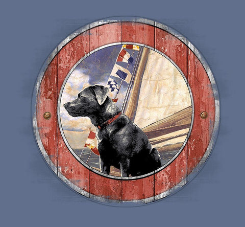 Sailor Lab Black Ornate Wood Framed Art Print with Double Matting by Baldwin, Jim