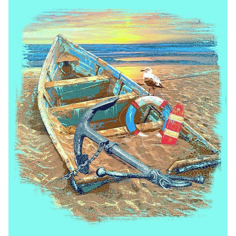 Shipwrecked White Modern Wood Framed Art Print by Baldwin, Jim