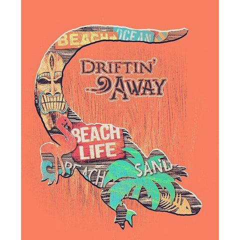 Gator White Modern Wood Framed Art Print by Baldwin, Jim