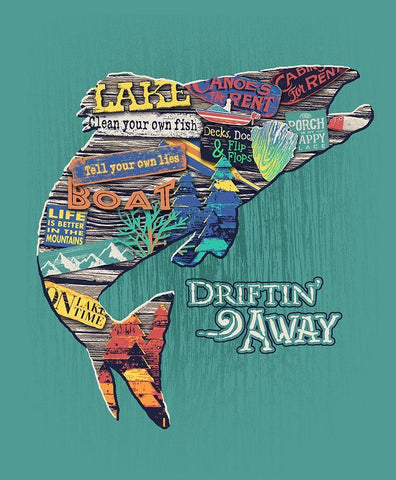 Trout Black Ornate Wood Framed Art Print with Double Matting by Baldwin, Jim