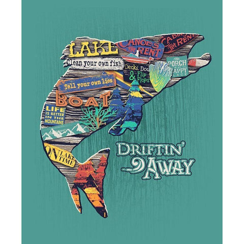 Trout Black Modern Wood Framed Art Print by Baldwin, Jim