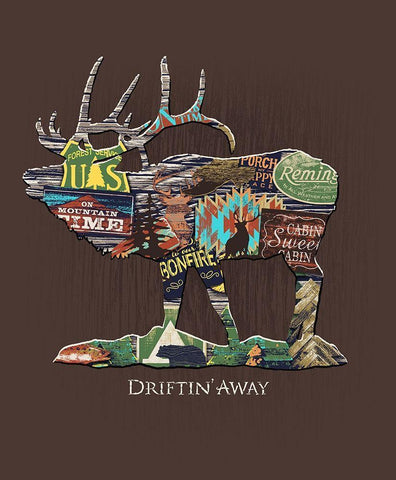 Elk Black Ornate Wood Framed Art Print with Double Matting by Baldwin, Jim