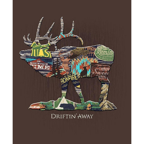 Elk White Modern Wood Framed Art Print by Baldwin, Jim