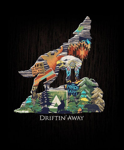 Wolf Black Ornate Wood Framed Art Print with Double Matting by Baldwin, Jim