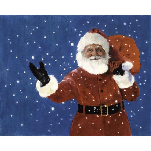 Santa Black Modern Wood Framed Art Print with Double Matting by Rideout, Candy