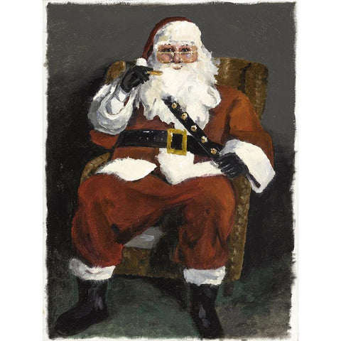 Santa Snack Black Modern Wood Framed Art Print by Rideout, Candy