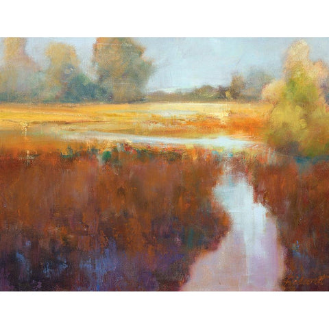 Running River Black Modern Wood Framed Art Print by Candy Rideout