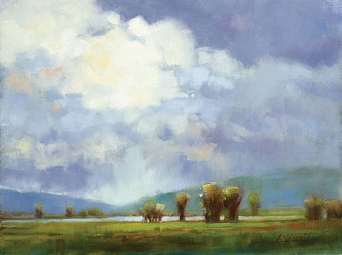 Cloud Collage Black Ornate Wood Framed Art Print with Double Matting by Candy Rideout