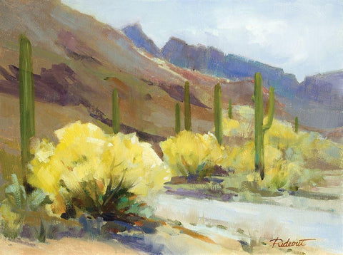 Cactus Fun Black Ornate Wood Framed Art Print with Double Matting by Candy Rideout