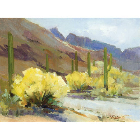 Cactus Fun White Modern Wood Framed Art Print by Candy Rideout