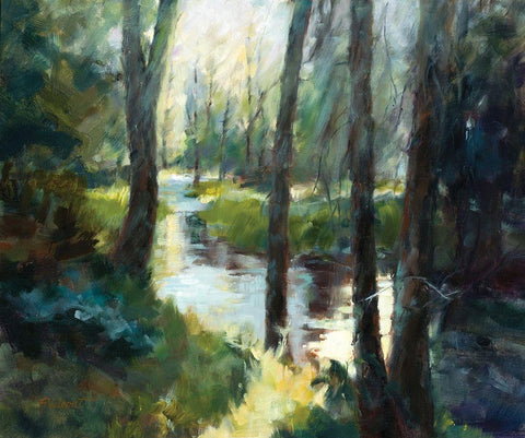 Serene White Modern Wood Framed Art Print with Double Matting by Candy Rideout