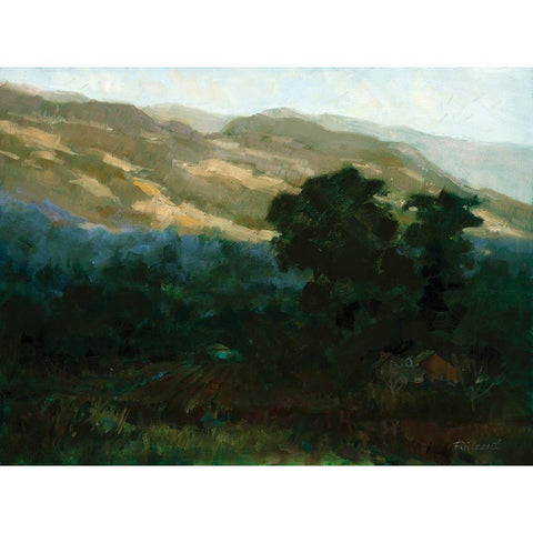 Mountain View White Modern Wood Framed Art Print by Candy Rideout