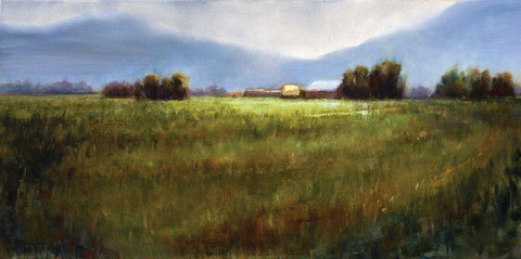 Field of Joy White Modern Wood Framed Art Print with Double Matting by Candy Rideout