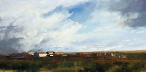 Sky View White Modern Wood Framed Art Print with Double Matting by Candy Rideout