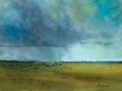 Landscape Abstract Black Ornate Wood Framed Art Print with Double Matting by Candy Rideout